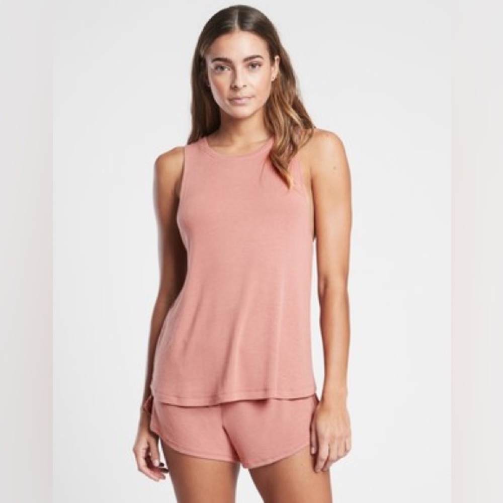 ATHLETA🥇 Well Rested Rib Sleep Tank Top Pink Size Small - Picture 3 of 6